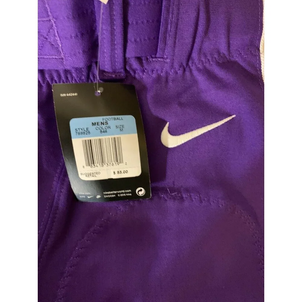 New Nike Men's Medium Football Pants Purple W/ Knee‎ Pads 789925-546 $85 NWT